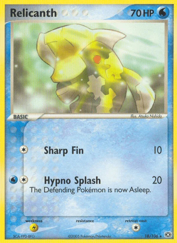 18, EX: Emerald, Lightning[×2], Normal, Rare, Water Relicanth (18/106) [EX: Emerald] - Trading Card World