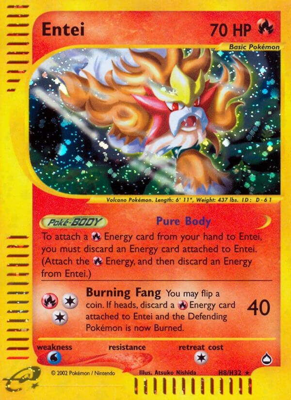 Aquapolis, Fire, H8, Holofoil, Rare, Water[×2] Entei (H8/H32) [Aquapolis] - Trading Card World