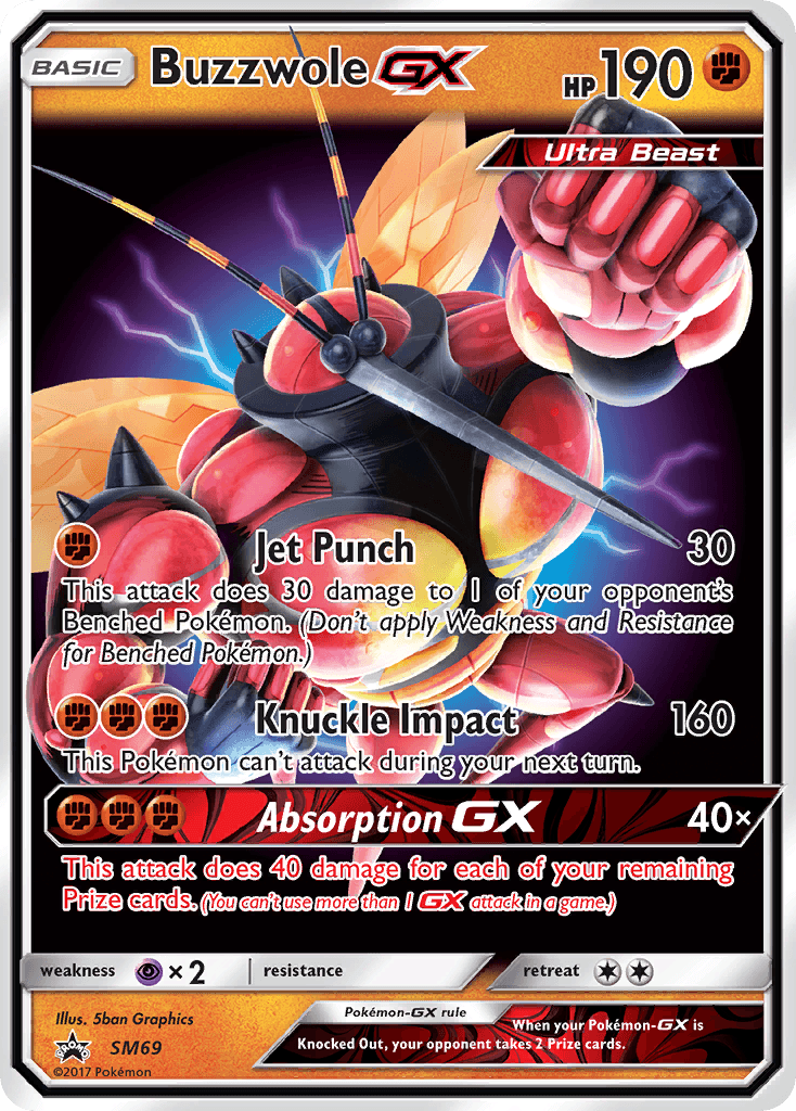 Black Star Promo, Fighting, Holofoil, Psychic[×2], SM69, Sun & Moon: Black Star Promos Buzzwole GX (SM69) [Sun & Moon: Black Star Promos] - Trading Card World