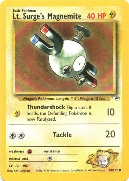 80, Common, Fighting[×2], Gym Heroes Unlimited, Lightning, Normal Lt. Surge's Magnemite (80/132) [Gym Heroes Unlimited] - Trading Card World
