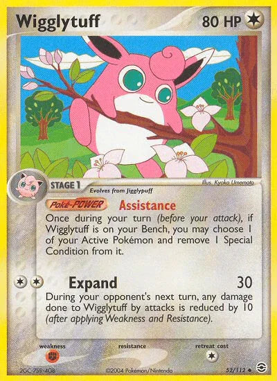 52, Colorless, EX: FireRed & LeafGreen, Fighting[×2], Normal, Reverse Holofoil, Uncommon Wigglytuff (52/112) [EX: FireRed & LeafGreen] - Trading Card World