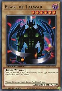 1st Edition, Common, Dark, Fiend, Normal Monster, Speed Duel: Battle City Box Beast of Talwar [SBCB-EN111] Common - Trading Card World