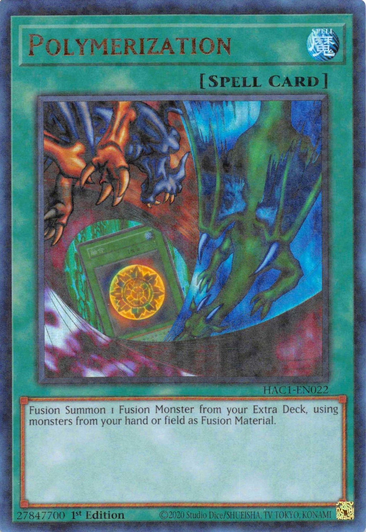 1st Edition, Hidden Arsenal: Chapter 1, Normal Spell, Parallel Rare, Spell Polymerization (Duel Terminal) [HAC1-EN022] Parallel Rare - Trading Card World
