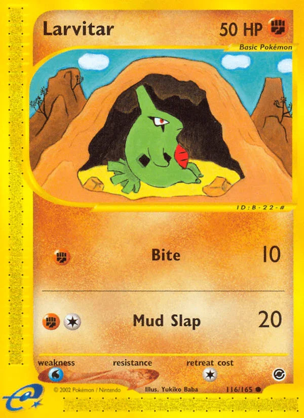 116, Common, Expedition: Base Set, Fighting, Normal, Reverse Holofoil, Water[×2] Larvitar (116/165) [Expedition: Base Set] - Trading Card World