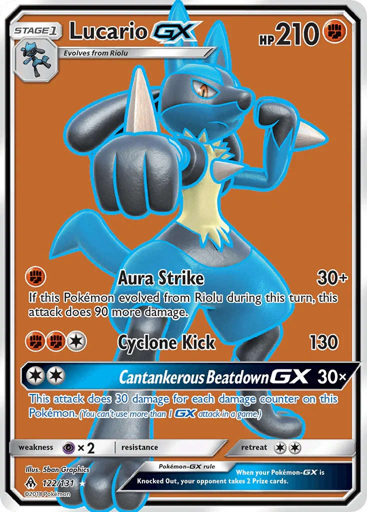 122, Fighting, Holofoil, Psychic[×2], Sun & Moon: Forbidden Light, Ultra Rare Lucario GX (122/131) [Sun & Moon: Forbidden Light] - Trading Card World