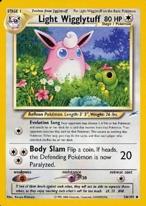 54, Colorless, Fighting[×2], Neo Destiny Unlimited, Normal, Psychic[-30], Uncommon Light Wigglytuff (54/105) [Neo Destiny Unlimited] - Trading Card World
