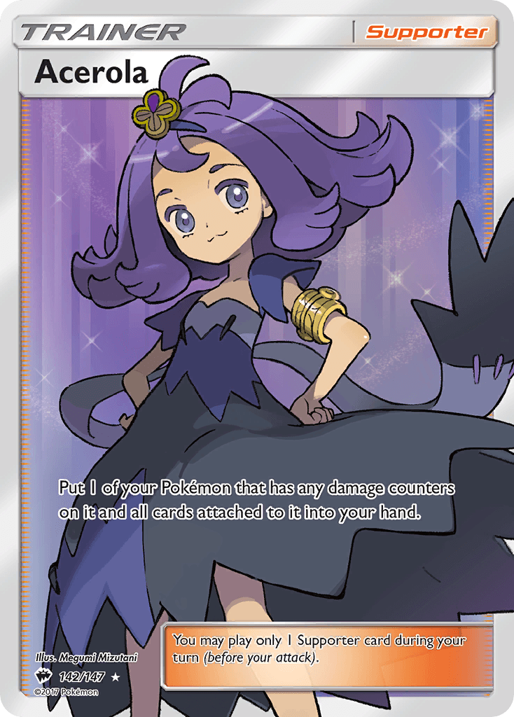 142, Holofoil, Sun & Moon: Burning Shadows, Supporter, Ultra Rare Acerola (142/147) [Sun & Moon: Burning Shadows] - Trading Card World