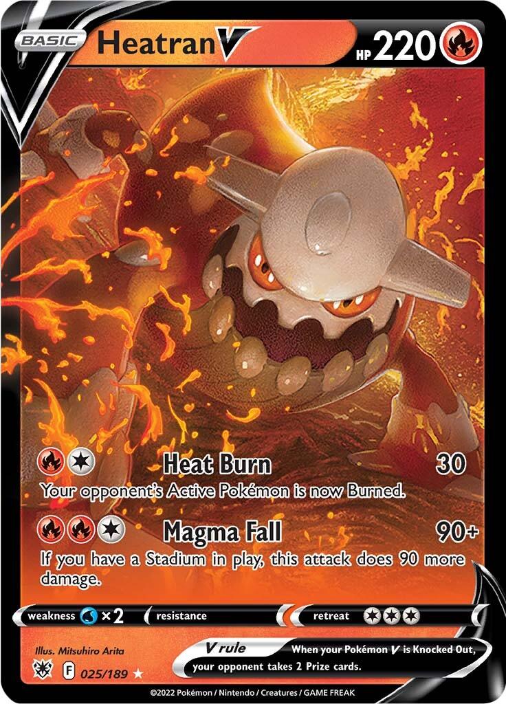 025, Fire, Holofoil, Sword & Shield: Astral Radiance, Ultra Rare, Water [x2] Heatran V (025/189) [Sword & Shield: Astral Radiance] - Trading Card World