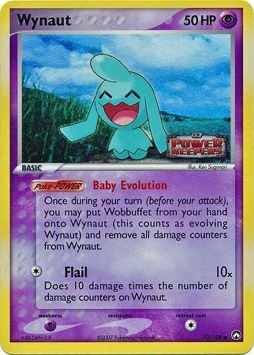 70, Common, EX: Power Keepers, Psychic, Psychic[×2], Reverse Holofoil Wynaut (70/108) (Stamped) [EX: Power Keepers] - Trading Card World