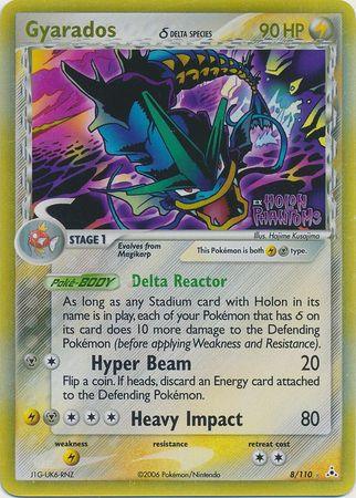 EX: Holon Phantoms, Holo Rare, Lightning, Lightning[×2], Metal, Reverse Holofoil Gyarados (8/110) (Delta Species) (Stamped) [EX: Holon Phantoms] - Trading Card World