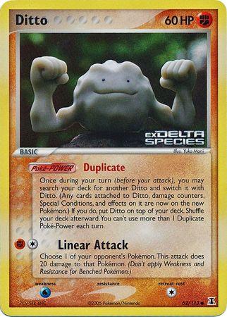 62, Common, EX: Delta Species, Fighting, Reverse Holofoil, Water[×2] Ditto (62/113) (Stamped) [EX: Delta Species] - Trading Card World