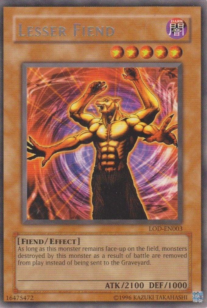 Dark, Effect Monster, Fiend, Legacy of Darkness, Rare, Unlimited Lesser Fiend [LOD-EN003] Rare - Trading Card World