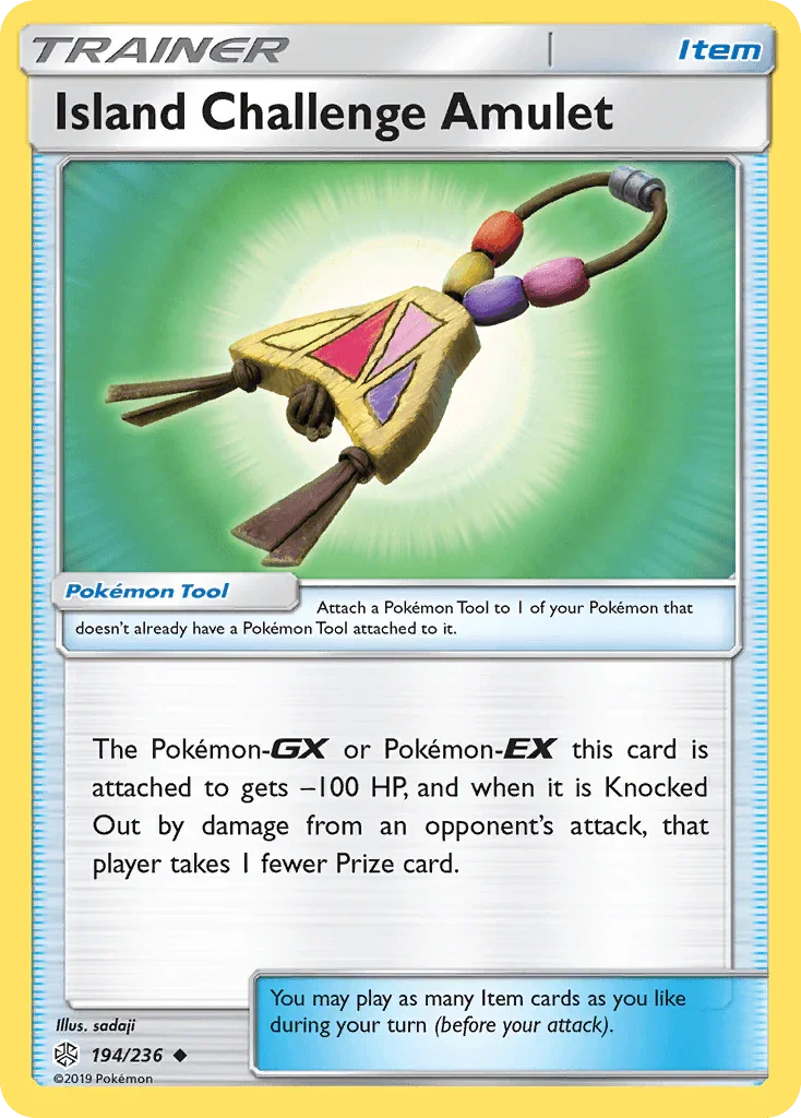 194, Item, Normal, Reverse Holofoil, Sun & Moon: Cosmic Eclipse, Uncommon Island Challenge Amulet (194/236) [Sun & Moon: Cosmic Eclipse] - Trading Card World