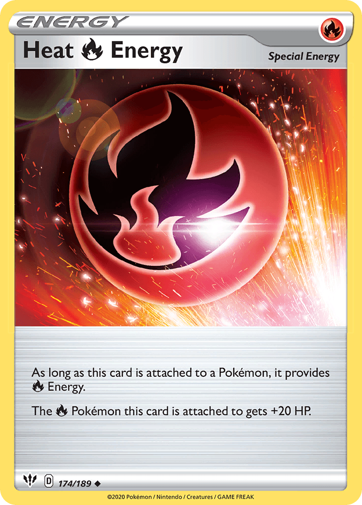 174, Normal, Reverse Holofoil, Special Energy, Sword & Shield: Darkness Ablaze, Uncommon Heat Fire Energy (174/189) [Sword & Shield: Darkness Ablaze] - Trading Card World