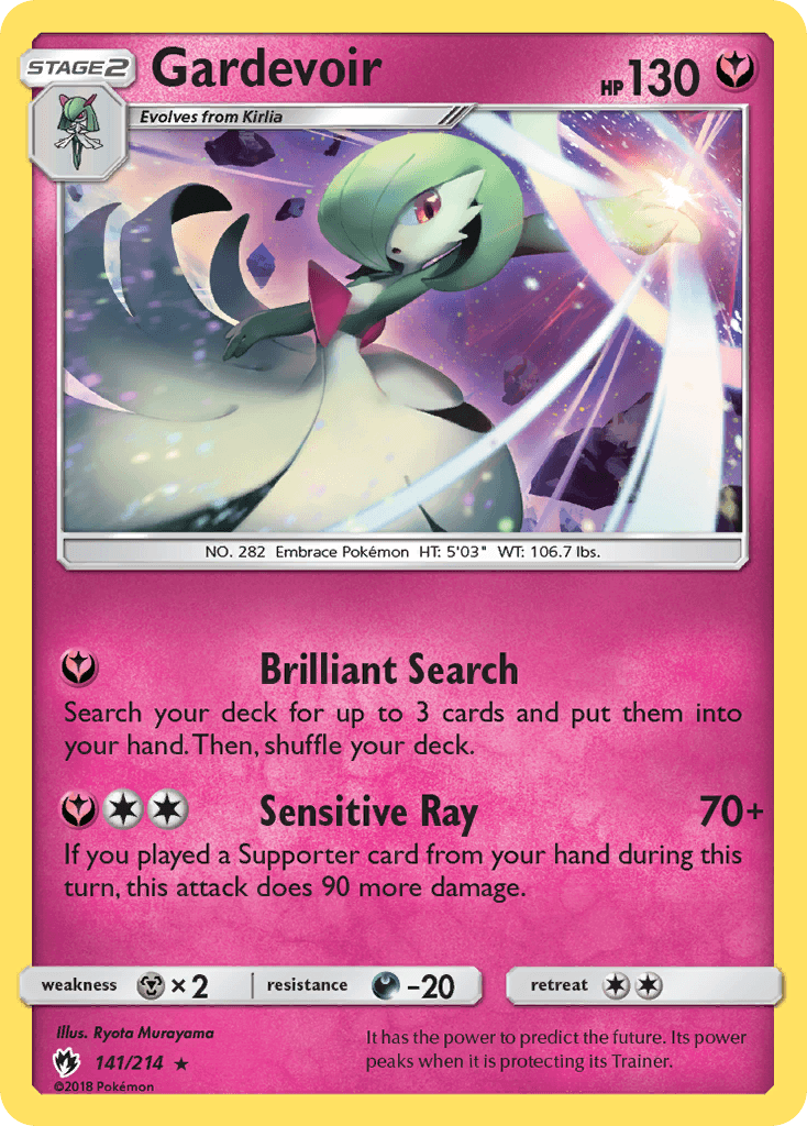 141, Darkness[-20], Fairy, Holo Rare, Holofoil, Metal[×2], Reverse Holofoil, Sun & Moon: Lost Thunder Gardevoir (141/214) [Sun & Moon: Lost Thunder] - Trading Card World