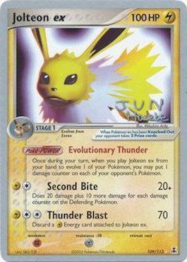 109, Fighting, Lightning, Metal[-30], Normal, Rare, World Championships 2007 Jolteon ex (109/113) (Flyvees - Jun Hasebe) [World Championships 2007] - Trading Card World