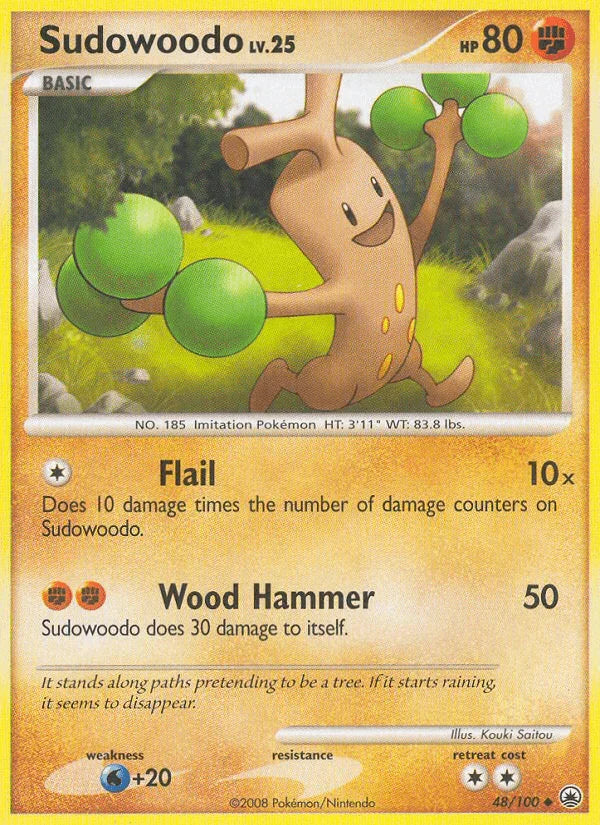 48, Diamond & Pearl: Majestic Dawn, Fighting, Normal, Reverse Holofoil, Uncommon, Water[+20] Sudowoodo (48/100) [Diamond & Pearl: Majestic Dawn] - Trading Card World