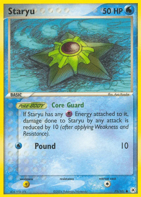 75, Common, EX: Hidden Legends, Lightning[×2], Normal, Reverse Holofoil, Water Staryu (75/101) [EX: Hidden Legends] - Trading Card World