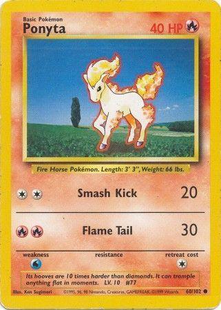 60, Base Set Unlimited, Common, Fire, Normal, Water[×2] Ponyta (60/102) [Base Set Unlimited] - Trading Card World