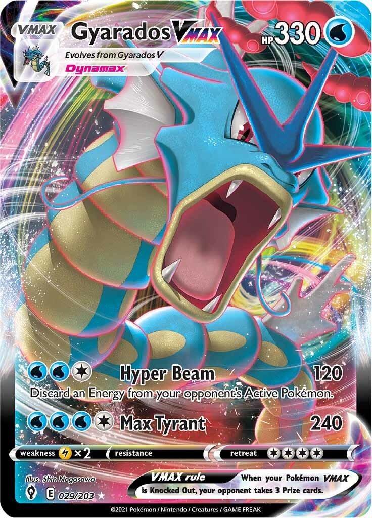 029, Holofoil, Lightning [x2], Sword & Shield: Evolving Skies, Ultra Rare, Water Gyarados VMAX (029/203) [Sword & Shield: Evolving Skies] - Trading Card World
