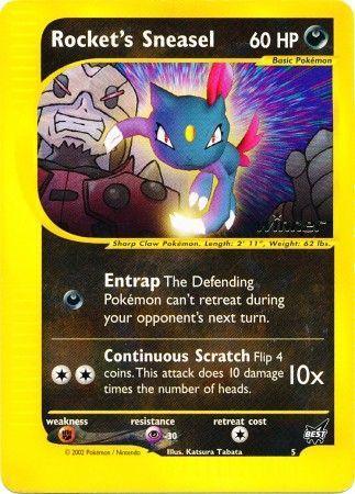 Best of Promos, Darkness, Fighting[×2], Normal, Promo, Psychic[-30] Rocket's Sneasel (5) (Winner) [Best of Promos] - Trading Card World