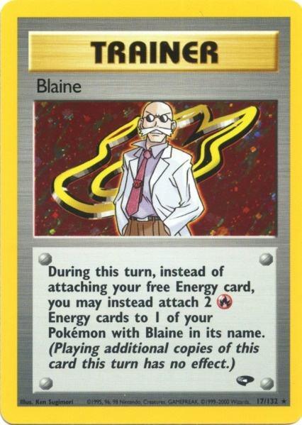 17, Gym Challenge Unlimited, Holo Rare, Holofoil, Trainer Blaine (17/132) [Gym Challenge Unlimited] - Trading Card World