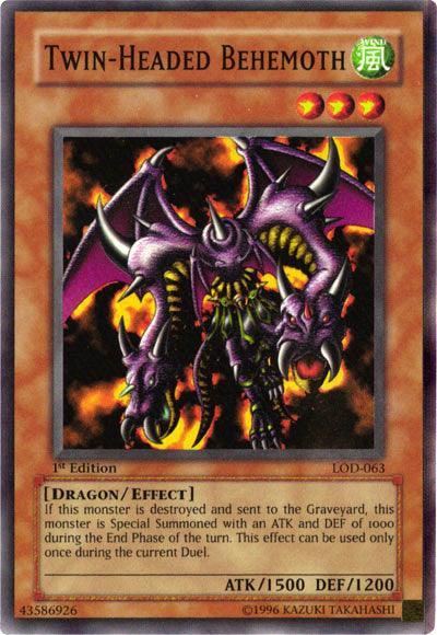 1st Edition, Dragon, Effect Monster, Legacy of Darkness, Super Rare, Unlimited, Wind Twin-Headed Behemoth [LOD-063] Super Rare - Trading Card World