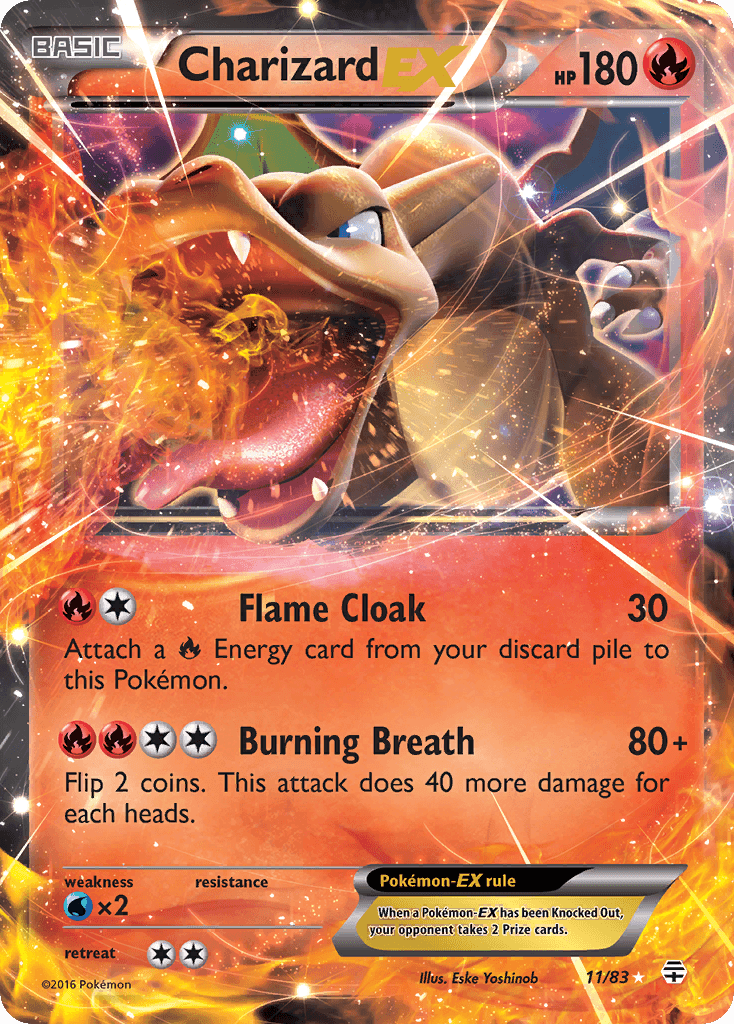 11, Fire, Holofoil, Ultra Rare, Water[×2], XY: Generations Charizard EX (11/83) [XY: Generations] - Trading Card World