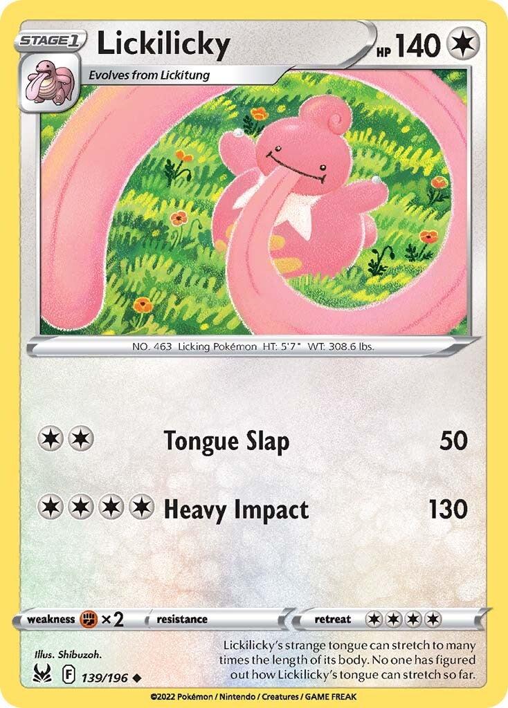 139, Colorless, Fighting [x2], Normal, Reverse Holofoil, Sword & Shield: Lost Origin, Uncommon Lickilicky (139/196) [Sword & Shield: Lost Origin] - Trading Card World