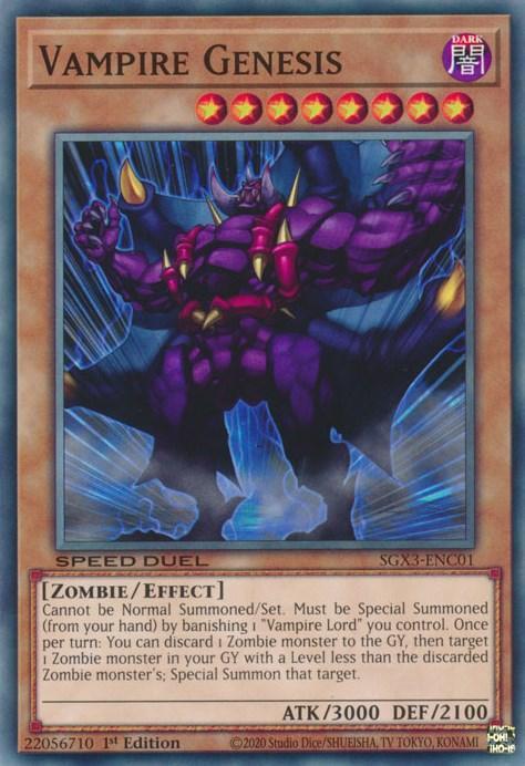 1st Edition, Common, Dark, Effect Monster, Speed Duel GX: Duelists of Shadows, Zombie Vampire Genesis [SGX3-ENC01] Common - Trading Card World