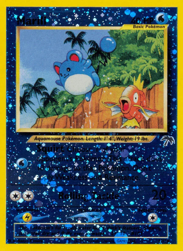 11, Lightning[×2], Promo, Reverse Holofoil, Southern Islands, Water Marill (11/18) [Southern Islands] - Trading Card World