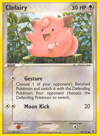 59, Colorless, Common, EX: FireRed & LeafGreen, Fighting[×2], Normal, Reverse Holofoil Clefairy (59/112) [EX: FireRed & LeafGreen] - Trading Card World