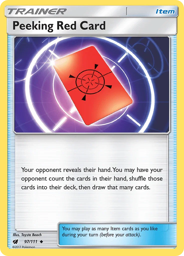 97, Item, Normal, Reverse Holofoil, Sun & Moon: Crimson Invasion, Uncommon Peeking Red Card (97/111) [Sun & Moon: Crimson Invasion] - Trading Card World