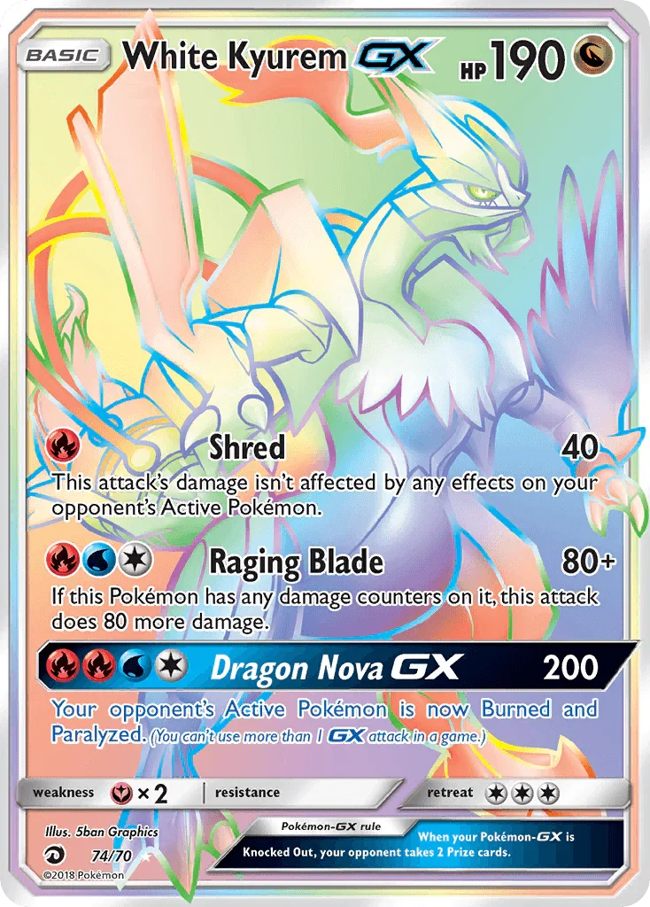 74, Dragon, Fairy[×2], Holofoil, Secret Rare, Sun & Moon: Dragon Majesty White Kyurem GX (74/70) [Sun & Moon: Dragon Majesty] - Trading Card World