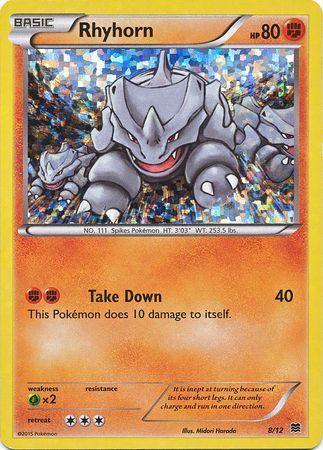 Fighting, Grass[×2], Holofoil, McDonald's Promos: 2015 Collection, Promo Rhyhorn (8/12) [McDonald's Promos: 2015 Collection] - Trading Card World