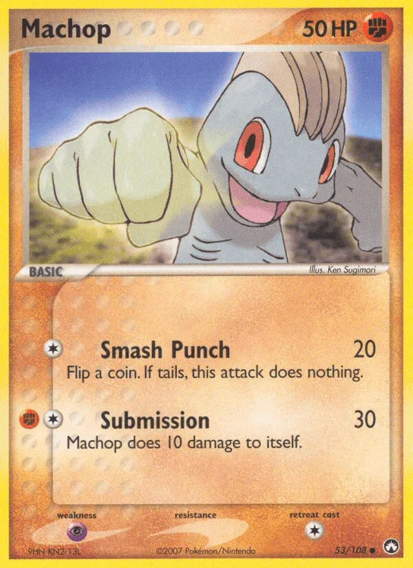 53, Common, EX: Power Keepers, Fighting, Normal, Psychic[×2] Machop (53/108) [EX: Power Keepers] - Trading Card World