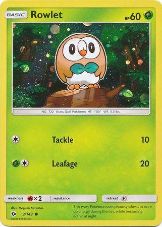 Fire[×2], Grass, Holofoil, Promo, Sun & Moon: Base Set Rowlet (9/149) (Cosmos Holo) [Sun & Moon: Base Set] - Trading Card World