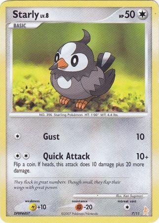 Colorless, Diamond & Pearl: Trainer Kit - Lucario, Fighting[-20], Lightning[+10], Normal, Promo Starly (7/11) [Diamond & Pearl: Trainer Kit - Lucario] - Trading Card World