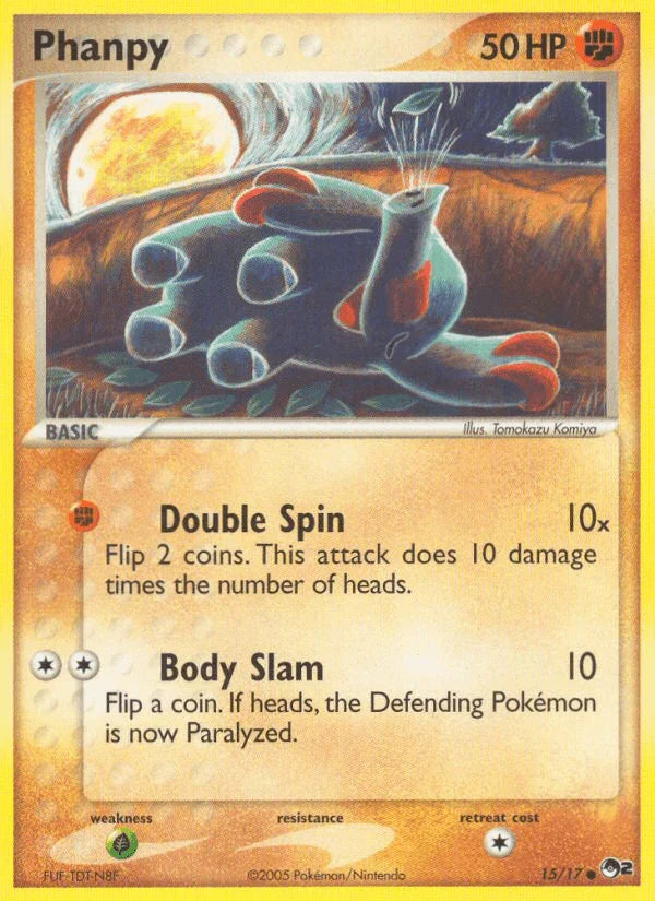 15, Common, Fighting, Grass[×2], Normal, POP Series 2 Phanpy (15/17) [POP Series 2] - Trading Card World