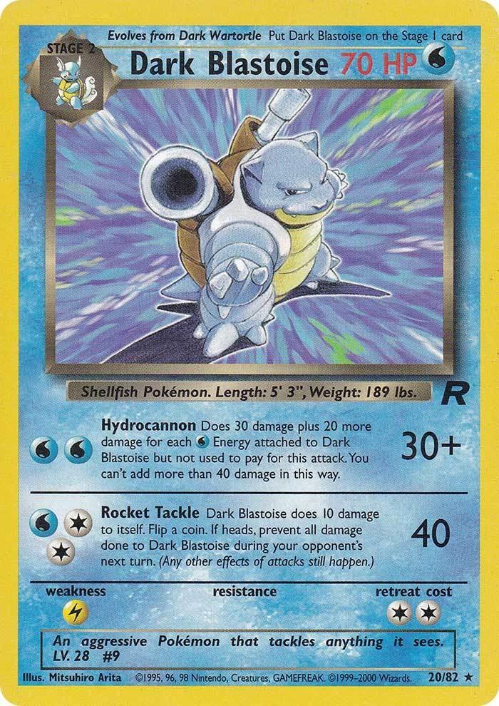 20, Lightning[×2], Normal, Rare, Team Rocket Unlimited, Water Dark Blastoise (20/82) [Team Rocket Unlimited] - Trading Card World