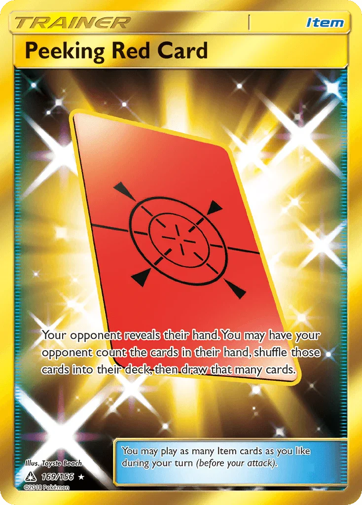 169, Holofoil, Item, Secret Rare, Sun & Moon: Ultra Prism Peeking Red Card (169/156) [Sun & Moon: Ultra Prism] - Trading Card World