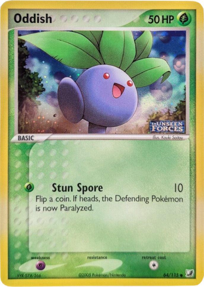 64, Common, EX: Unseen Forces, Grass, Psychic[×2], Reverse Holofoil Oddish (64/115) (Stamped) [EX: Unseen Forces] - Trading Card World