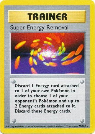79, Base Set Shadowless Unlimited, Normal, Rare, Trainer Super Energy Removal (79/102) [Base Set Shadowless Unlimited] - Trading Card World