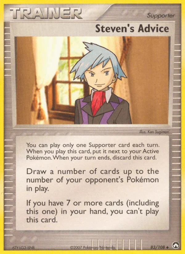 83, EX: Power Keepers, Normal, Supporter, Uncommon Steven's Advice (83/108) [EX: Power Keepers] - Trading Card World