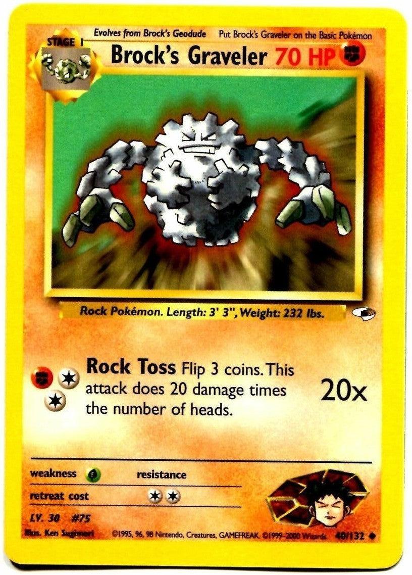 40, Fighting, Grass[×2], Gym Heroes Unlimited, Normal, Uncommon Brock's Graveler (40/132) [Gym Heroes Unlimited] - Trading Card World