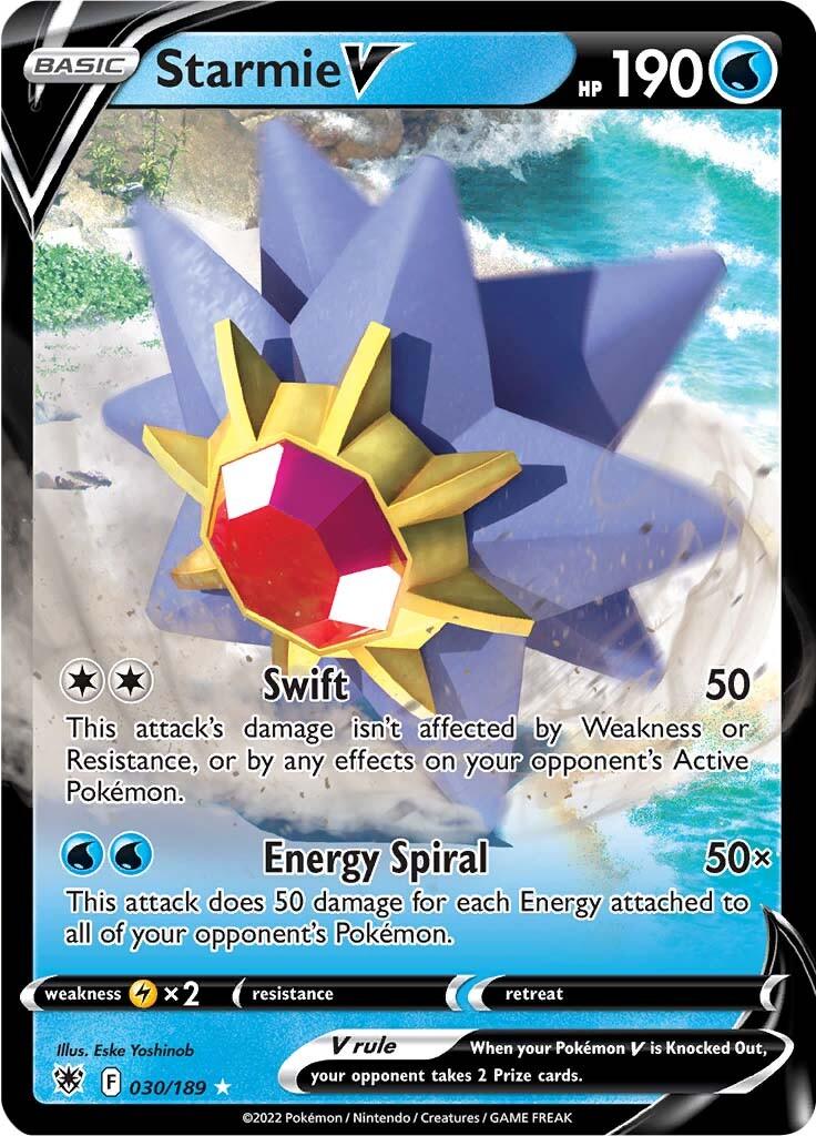 030, Holofoil, Lightning [x2], Sword & Shield: Astral Radiance, Ultra Rare, Water Starmie V (030/189) [Sword & Shield: Astral Radiance] - Trading Card World
