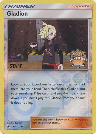95, Promo, Reverse Holofoil, Sun & Moon: Crimson Invasion, Supporter Gladion (95/111) (Regional Championship Promo Staff) [Sun & Moon: Crimson Invasion] - Trading Card World