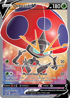 166, Fire[×2], Grass, Holofoil, Sword & Shield: Vivid Voltage, Ultra Rare Orbeetle V (166/185) [Sword & Shield: Vivid Voltage] - Trading Card World