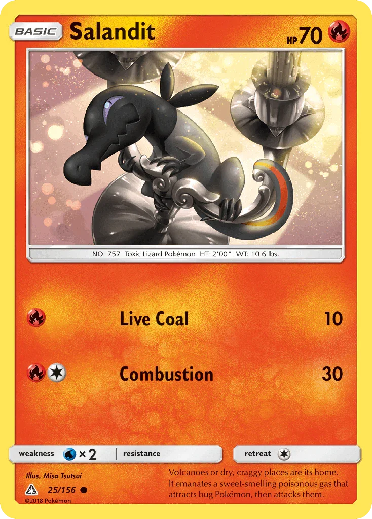 25, Common, Fire, Normal, Reverse Holofoil, Sun & Moon: Ultra Prism, Water[×2] Salandit (25/156) [Sun & Moon: Ultra Prism] - Trading Card World