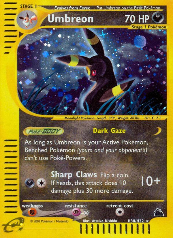 Darkness, Fighting[×2], H30, Holo Rare, Holofoil, Psychic[-30], Reverse Holofoil, Skyridge Umbreon (H30/H32) [Skyridge] - Trading Card World